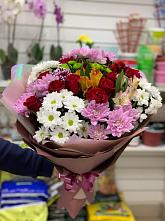 Букет цветов из:  Розы, Хризантемы и Альстромерии #REPLACE_PRED# Пинеровке